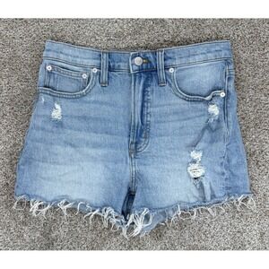 Madewell Cutoffs The Perfect Jean Short Womens 27 Blue Light Wash Distressed